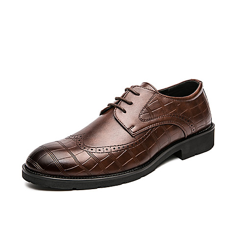 

Men's Oxfords Printed Oxfords Business Vintage Classic Daily Party & Evening Nappa Leather Cowhide Non-slipping Wear Proof Black Brown Spring Summer