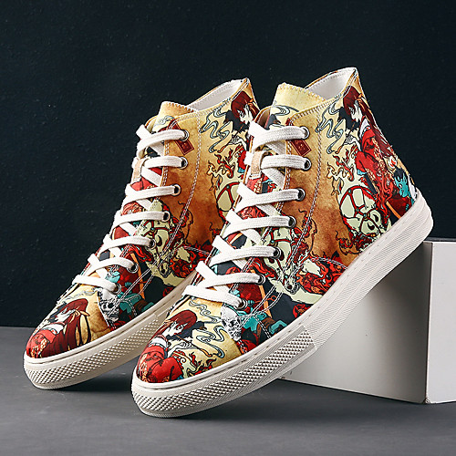 

Men's Sneakers Animal Print 3D Print Printed Shoes Casual Athletic Outdoor Walking Shoes Satin Synthetics Non-slipping Shock Absorbing Wear Proof Booties / Ankle Boots Rainbow 3D Spring Summer