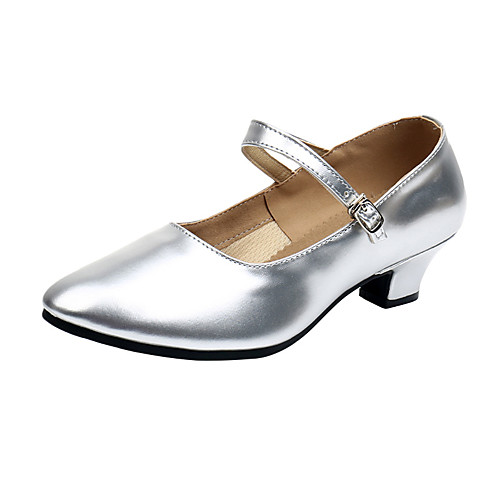 

Women's Modern Shoes Heel Rivet Thick Heel Round Toe Dark Red Black Gold Buckle Adults' 2021 / Performance / Practice