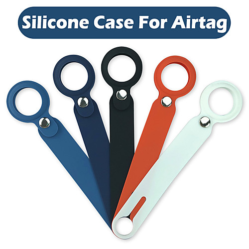 

Soft Liquid Silicone Protective Case For Airtags Key Finder Cover Hangable Keychain Anti-Lost Locator Tracker Cover For Apple Airtags