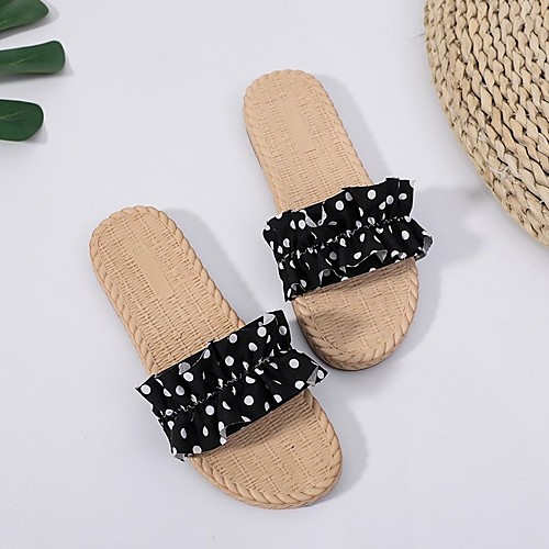 

Women's Sandals Flat Heel Round Toe Rubber Almond White Black
