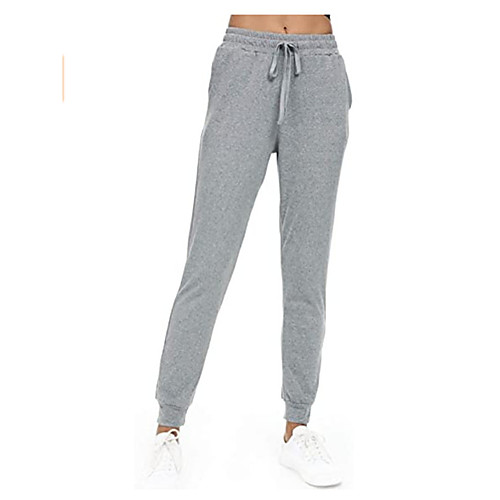 

Women's Basic Casual / Sporty Comfort Daily Leisure Sports Jogger Pants Plain Ankle-Length Pocket Elastic Drawstring Design Light gray Dark Gray