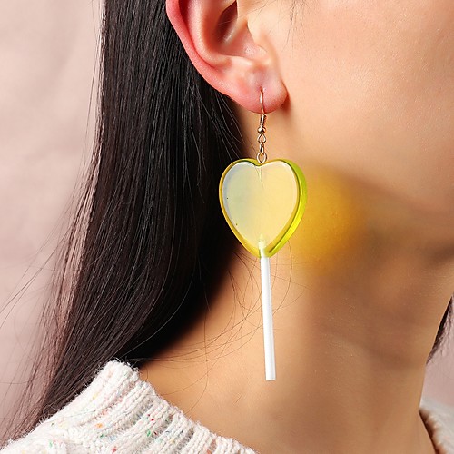 

Women's Drop Earrings Dangle Earrings Heart Candy Stylish Earrings Jewelry Blue / Yellow / Blushing Pink For Date 1 Pair