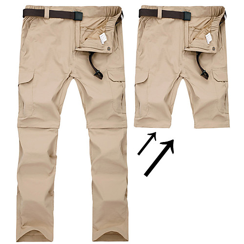 

Men's Hiking Pants Trousers Convertible Pants / Zip Off Pants Solid Color Summer Outdoor Waterproof Breathable Quick Dry Sweat-wicking Nylon Pants / Trousers Convertible Pants Bottoms Black Army