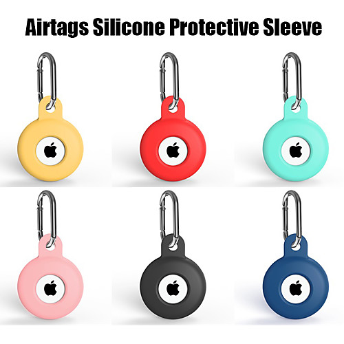 

Soft Silicone Case Compatible with Apple AirTags 2021 Portable Protector Anti-Scratch Lightweight Protective Skin Cover for AirTages Key Finder Keychain Accessory