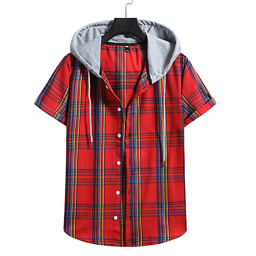 

Men's Shirt Graphic Short Sleeve Casual Tops Purple Red Yellow