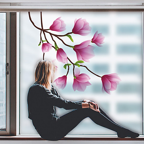 

Plants Flowers Pattern Matte Window Film Cling Vinyl Thermal-Insulation Privacy Protection Home Decor For Window Cabinet Door Sticker Window Sticker 6058CM