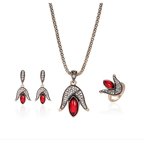 

Women's Cubic Zirconia Jewelry Set Geometrical Flower Fashion Earrings Jewelry Gold For Anniversary Party Evening Prom Festival 1 set