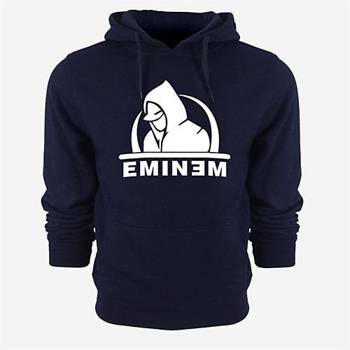 

Men's Plus Size Pullover Hoodie Sweatshirt Text Print Hooded Daily Fitness Hot Stamping Sportswear Basic Hoodies Sweatshirts Long Sleeve Blue Gray Black