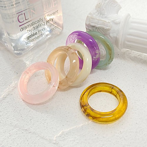 

Band Ring Classic Blue Purple Yellow Resin Stylish Simple European 1pc One Size