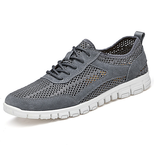 

Men's Trainers Athletic Shoes British Style Plaid Shoes Comfort Shoes Light Soles Sporty Casual Daily Fitness & Cross Training Shoes Walking Shoes Mesh Breathable Non-slipping Gray Brown Spring Summer
