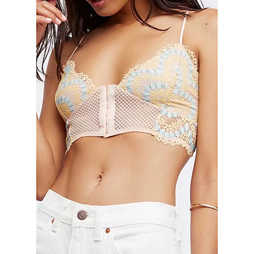 

Women's Bra & Panty Set Wireless 3/4 Cup Solid Color Sexy Blue