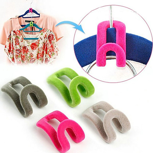 

10pcs Mini Flocking Hooks for Clothes Hanger Closet Organizer Travel Clothes Hanging Organizer Coat Hooks Space Saving