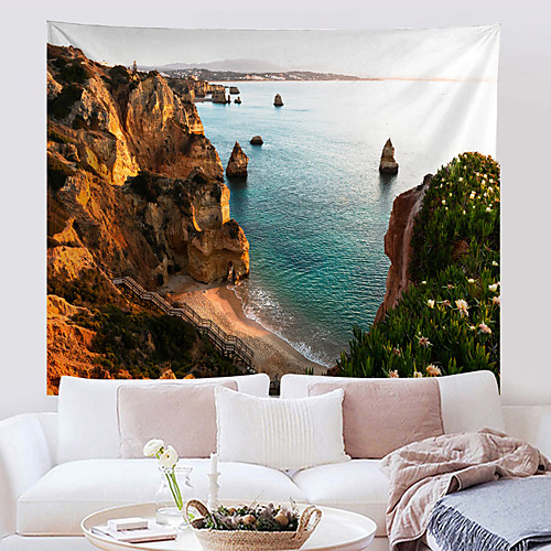 

Wall Tapestry Art Decor Blanket Curtain Hanging Home Bedroom Living Room Grand Polyester Rocky Beach