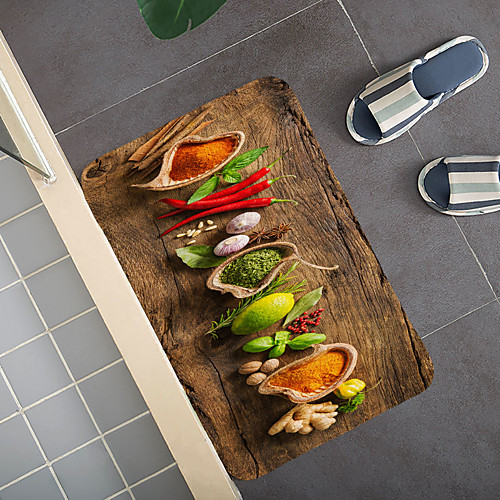

Multicolored Spices Pattern Carpet Door Mat Bedroom Living Room Carpet Study Room Carpet Kitchen Bathroom Anti-slip Mat