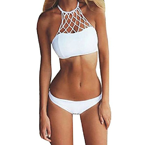 

Women's Swimwear Swimsuit Solid Color White Black Swimwear Bathing Suits Sexy