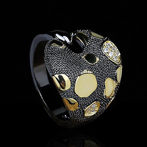 

Band Ring AAA Cubic Zirconia Mismatched Black Brass Floral Theme Statement Unique Design Fashion 1pc 6 7 8 9 10 / Women's