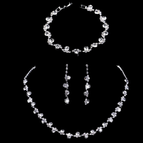 

Women's Jewelry Set Bridal Jewelry Sets Elegant Fashion European Rhinestone Earrings Jewelry Silver For Wedding Anniversary Party Evening Gift Engagement 1 set