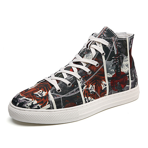 

Men's Sneakers Animal Print 3D Print Printed Shoes Casual Athletic Outdoor Walking Shoes Satin Synthetics Breathable Non-slipping Height-increasing Booties / Ankle Boots Rainbow 3D Spring Summer