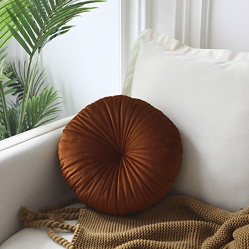 

Pillow High-end Velvet Round Shape Small Pumpkin Inner Core Contain 3A Superfine Fiber Pillow Living Room Bedroom Sofa Cushion Outdoor Cushion for Sofa Couch Bed Chair