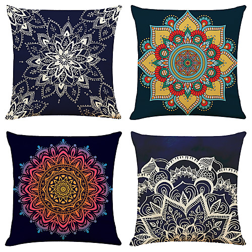 

Cushion Cover 4PCS Faux Linen Soft Decorative Square Throw Pillow Cover Cushion Case Pillowcase for Sofa Bedroom 45 x 45 cm (18 x 18 Inch) Superior Quality Machine Washable
