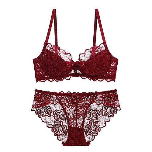 

Women's Bra & Panty Set Push-up 3/4 Cup Blue