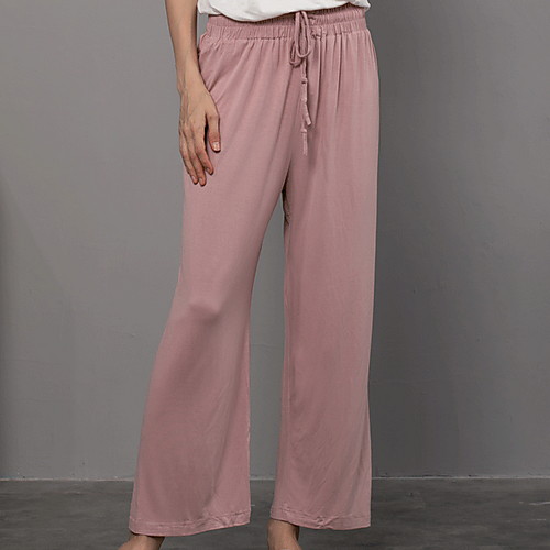 

Women's Chino Outdoor Casual Home Pants Pants Plain Full Length Drawstring Black Blushing Pink Light gray Gray