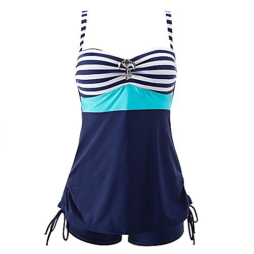 

Women's Tankini 2 Piece Swimsuit Tie Knot Push Up Solid Color Black blue bar Blue sapphire bar Blue dark green Red Green Swimwear Bathing Suits Sexy Sweet