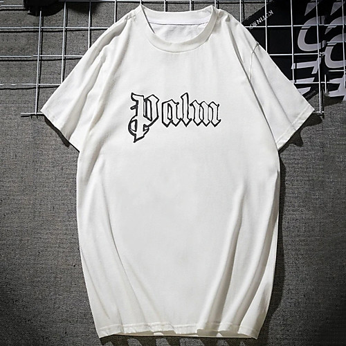 

Men's Unisex Tee T shirt Hot Stamping Graphic Prints Letter Plus Size Print Short Sleeve Casual Tops 100% Cotton Basic Designer Big and Tall White Black