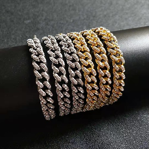 

Bracelet Cuban Link Wave European Alloy Bracelet Jewelry Silver / Gold For Festival