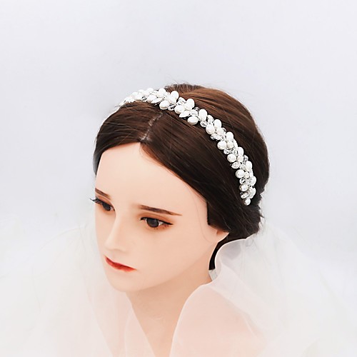 

Pearls Wedding Alloy Headpiece with Glitter / Pearls / Crystals 1 Piece Wedding / Special Occasion Headpiece