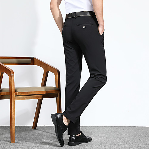 

Men's Chino Daily Chinos Pants Plain Full Length Black Blue Khaki Light Grey