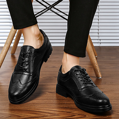 

Men's Oxfords Leather Shoes Printed Oxfords Bullock Shoes Business Casual Classic Athletic Outdoor Walking Shoes Nappa Leather Cowhide Breathable Non-slipping Shock Absorbing Booties / Ankle Boots