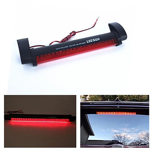 

OTOLAMPARA DC 12V 10W Red Car LED 3rd Brake Lights Bar Rear Parking Signal Lamp Truck High Mount Stop Warning Light Red Color Lightness Universal Model 4 Sizes Optional