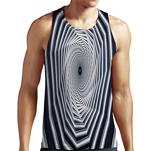 

Men's Unisex Tank Top Undershirt 3D Print 3D Graphic Prints Plus Size Print Sleeveless Casual Tops Basic Designer Big and Tall Black