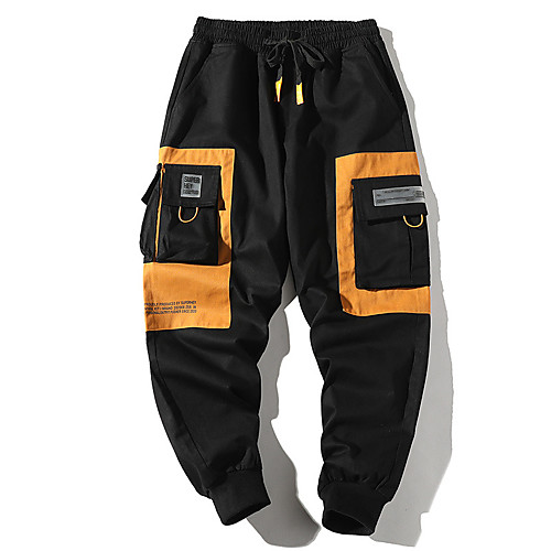 

Men's Casual / Sporty Athleisure Breathable Outdoor Sports Sport Daily Pants Tactical Cargo Pants Patchwork Full Length Drawstring Pocket 1 2 3