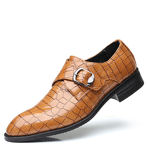 

Men's Oxfords Floral Patent Leather Business Vintage Classic Daily Party & Evening Walking Shoes Patent Leather Non-slipping Height-increasing Wear Proof Booties / Ankle Boots Black Blue Brown Spring