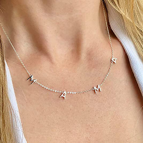 

letter mama necklace, gold plated jewelry, thanksgiving day ladies clavicle chain jewelry