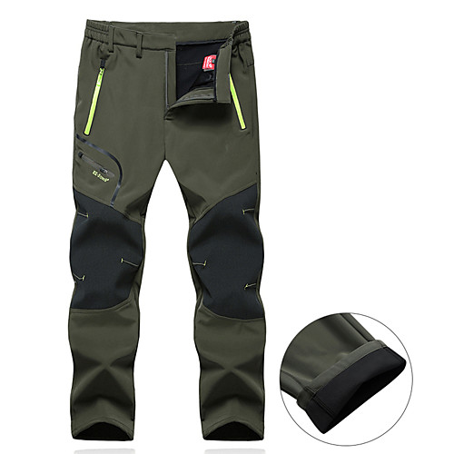 

Men's Hiking Pants Trousers Softshell Pants Winter Outdoor Thermal Warm Windproof Fleece Lining Rain Waterproof Fleece Elastic Waist Pants / Trousers Army Green Navy Blue Grey Black Hunting Fishing