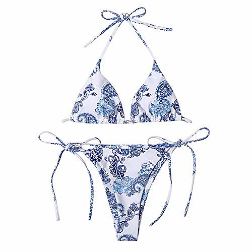 

Women's Bikini 2 Piece Swimsuit Tie Knot Slim Photo Color Swimwear Bathing Suits New Sexy Sweet / Padded Bras / Beach