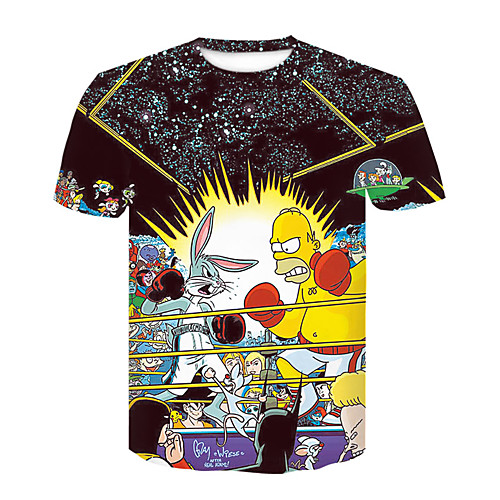 

Men's T shirt 3D Print 3D Rivet Mesh Short Sleeve Casual Tops Black Blue Rainbow