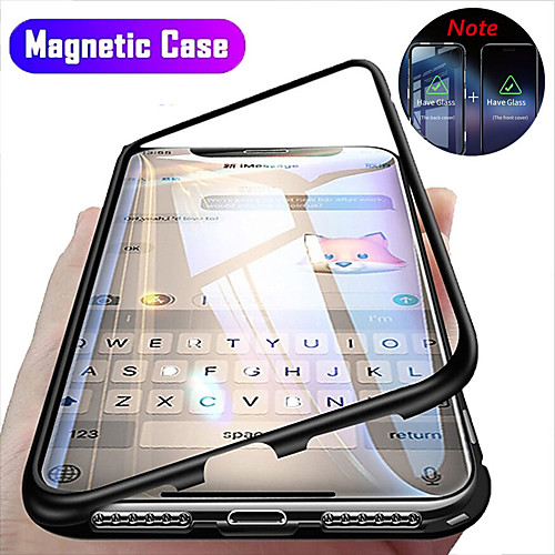 

Magnetic Case For Apple iPhone 13 12 11 Pro MaxClear 360 Protection Case Transparent Full Body Double Sided Glass Tempered Glass Phone Case For iPhone XS Max XR X