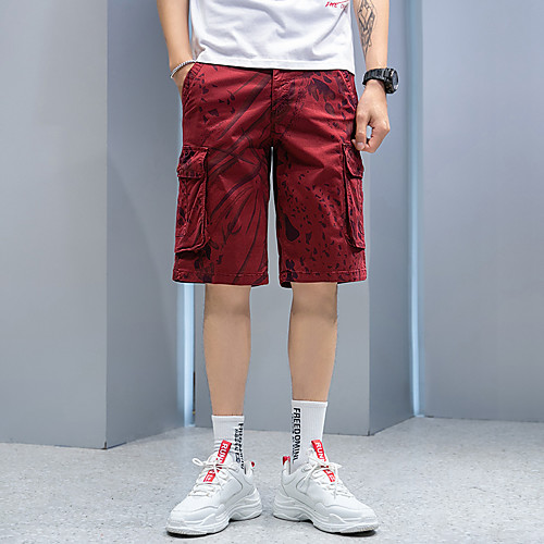 

Men's Shorts Cargo Shorts Shorts Pants Solid Colored ArmyGreen Red Khaki Dark Blue