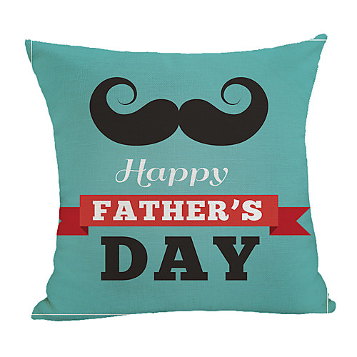 

Double Side Print Father's Day Cushion Cover 1PC Faux Linen Soft Square Throw Pillow Cover Cushion Case Pillowcase for Sofa Bedroom 45 x 45 cm (18 x 18 Inch) Superior Quality Machine Washable