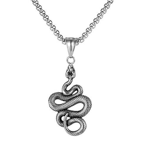 

Men's Pendant Necklace Classic Snake Fashion Titanium Steel Silver Gold 55 cm Necklace Jewelry 1pc For Anniversary Street Birthday Party Festival