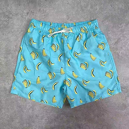 

Men's Casual / Sporty Outdoor Sports Daily Beach Shorts Pants Fruit Short Drawstring Elastic Drawstring Design Blue
