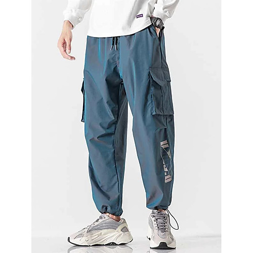 

Men's Cargo Streetwear Loose Casual Daily Harem Loose Sweatpants Tactical Cargo Pants Print Graphic Full Length Print Blue / Drawstring / Elasticity