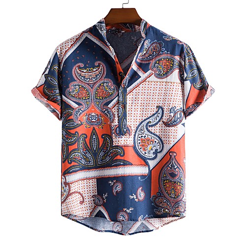 

Men's Golf Shirt Other Prints Graphic Print Short Sleeve Vacation Tops Streetwear Exaggerated Blue