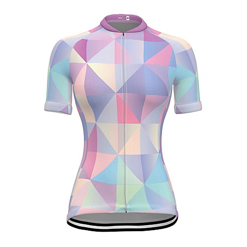 

21Grams Women's Short Sleeve Cycling Jersey Summer Spandex Polyester Sky Blue Patchwork Bike Jersey Top Mountain Bike MTB Road Bike Cycling Quick Dry Moisture Wicking Breathable Sports Clothing