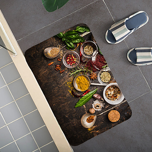 

Multicolored Spices Pattern Carpet Door Mat Bedroom Living Room Carpet Study Room Carpet Kitchen Bathroom Anti-slip Mat